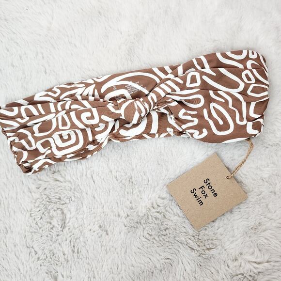 Stone Fox Swim Other - NEW Stone Fox Swim Lele Knotted Strapless Bikini Bandeau Swim Top Rawhide Swirl